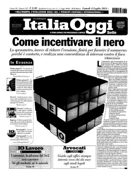 Italia oggi : quotidiano di economia finanza e politica